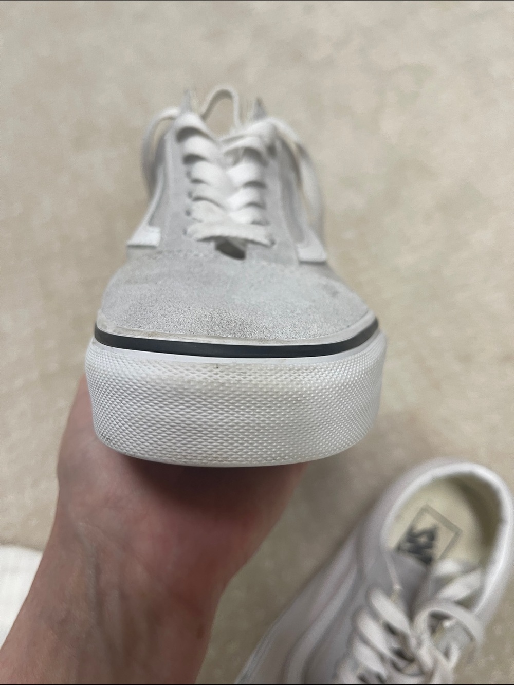 Vans Old Skool Sneakers in Light Gray and White - Picture 9 of 11
